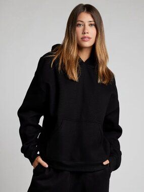 Cropped Hoodie by Comfrt in Onyx Black